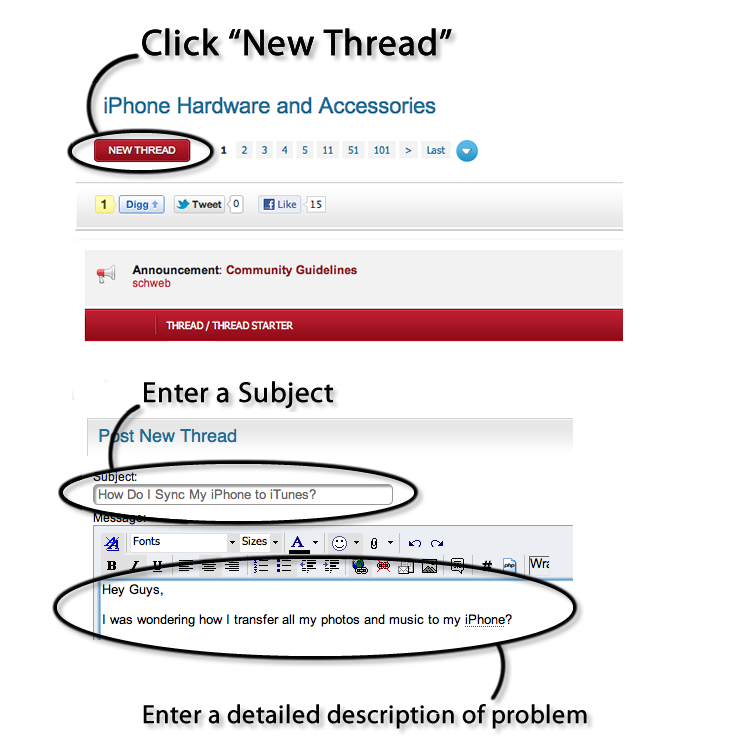 Click "New Thread" To Create Your Subject and Message Click "New Thread" To Create Your Subject and Message