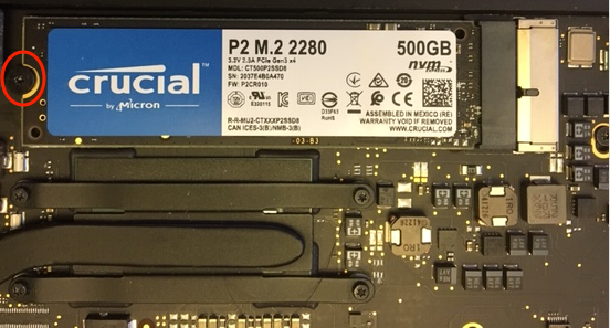 non-Apple blade SSD on logic board