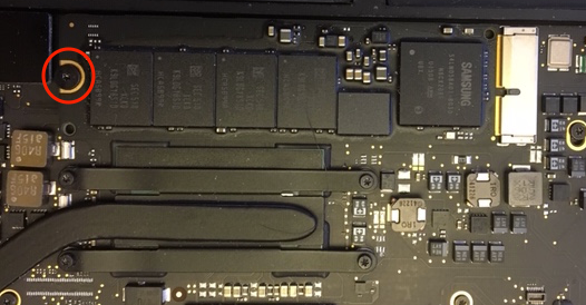 Apple blade SSD on logic board