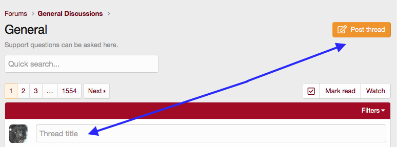 Compose New Thread area